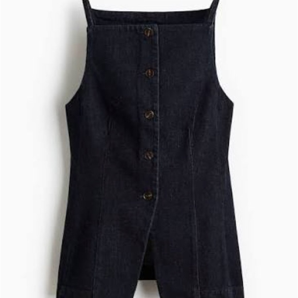 Dark Denim Button-Front Vest